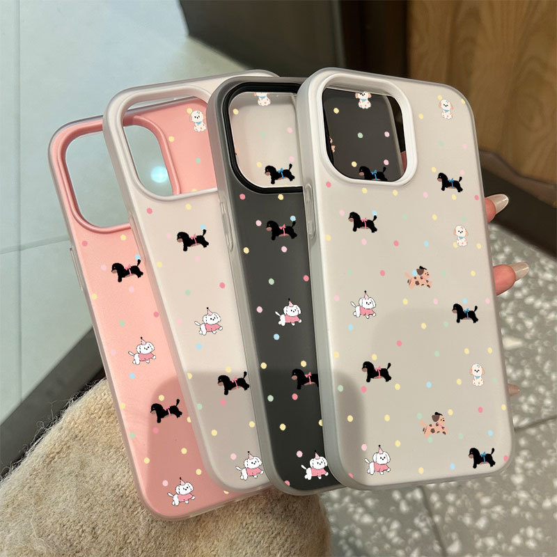 เคสโทรศัพท์แบบ 2 in 1 ซิลิโคนใส เคสเยลลี่ เคสไอโฟน 13 เคสโทรหมาน่ารัก สำหรับ iPhone 16 15 14 13 12 11 Pro Max X XR XS
