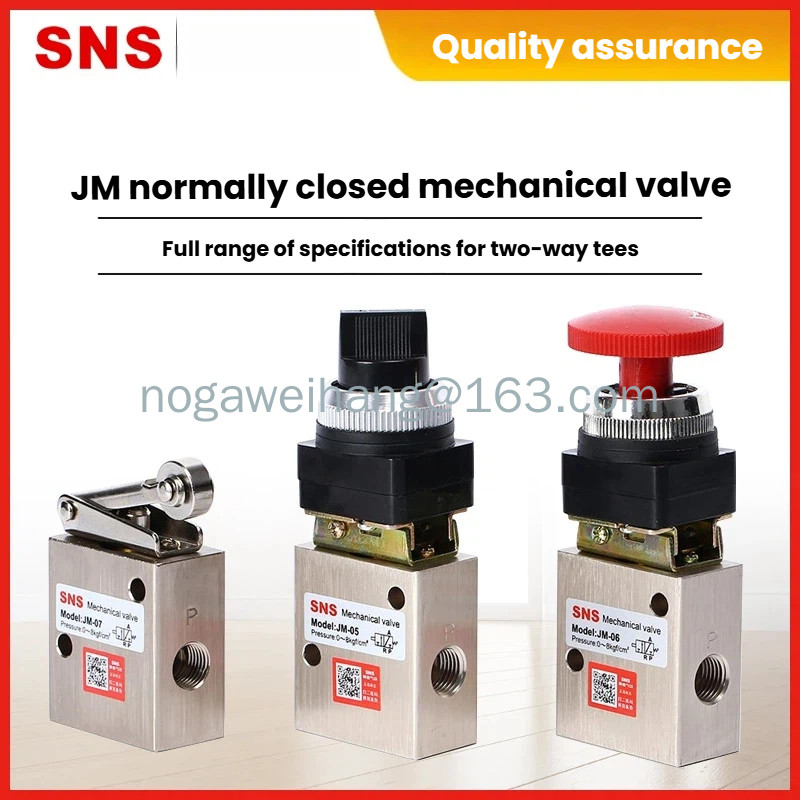 SNS JM-05 JM-06 JM-07 ส่วนประกอบนิวเมติก ชนิดลูกกลิ้งหมุนวาล์วเชิงกล