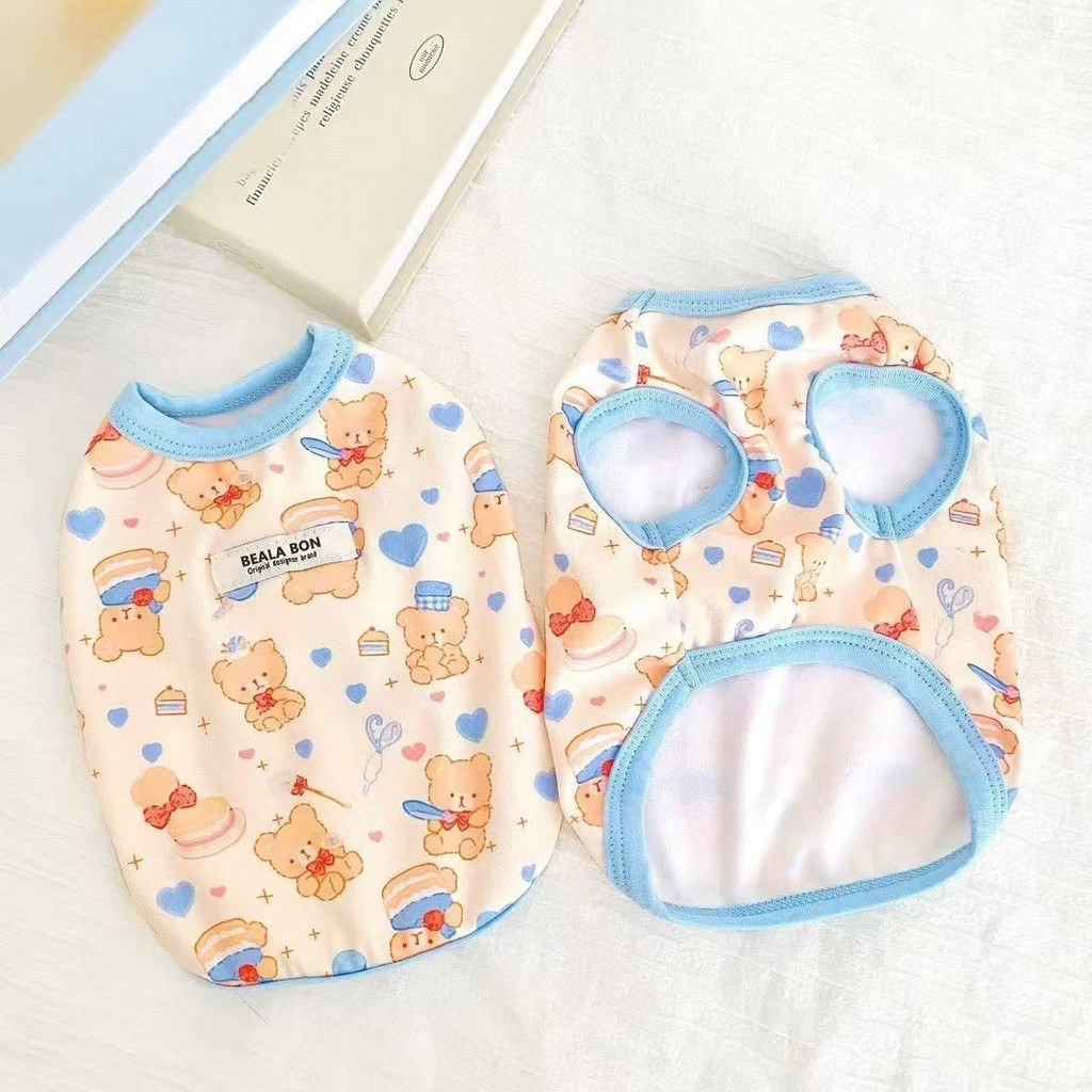 เยอรมันกํามะหยี่สัตว์เลี้ยงเสื้อกั๊กแขนกุดน่ารักบาง จุดต่ําสุด ฤดูใบไม้ผลิฤดูใบไม้ร่วงฤดูหนาว บิชอน ยอร์ค แมวเสื้อผ้าสุนัขป้องกันการห - รูปที่ 2