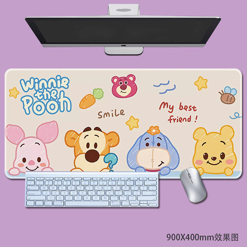 Toy Story แผ่นรองเมาส์ Stitch Winnie the Pooh ขนาดใหญ่การ์ตูนน่ารักแผ่นรองโต๊ะสาวนักเรียนแผ่นรองแป้นพิมพ์คอมพิวเตอร์แผ่นรองโต๊ะ - รูปที่ 2