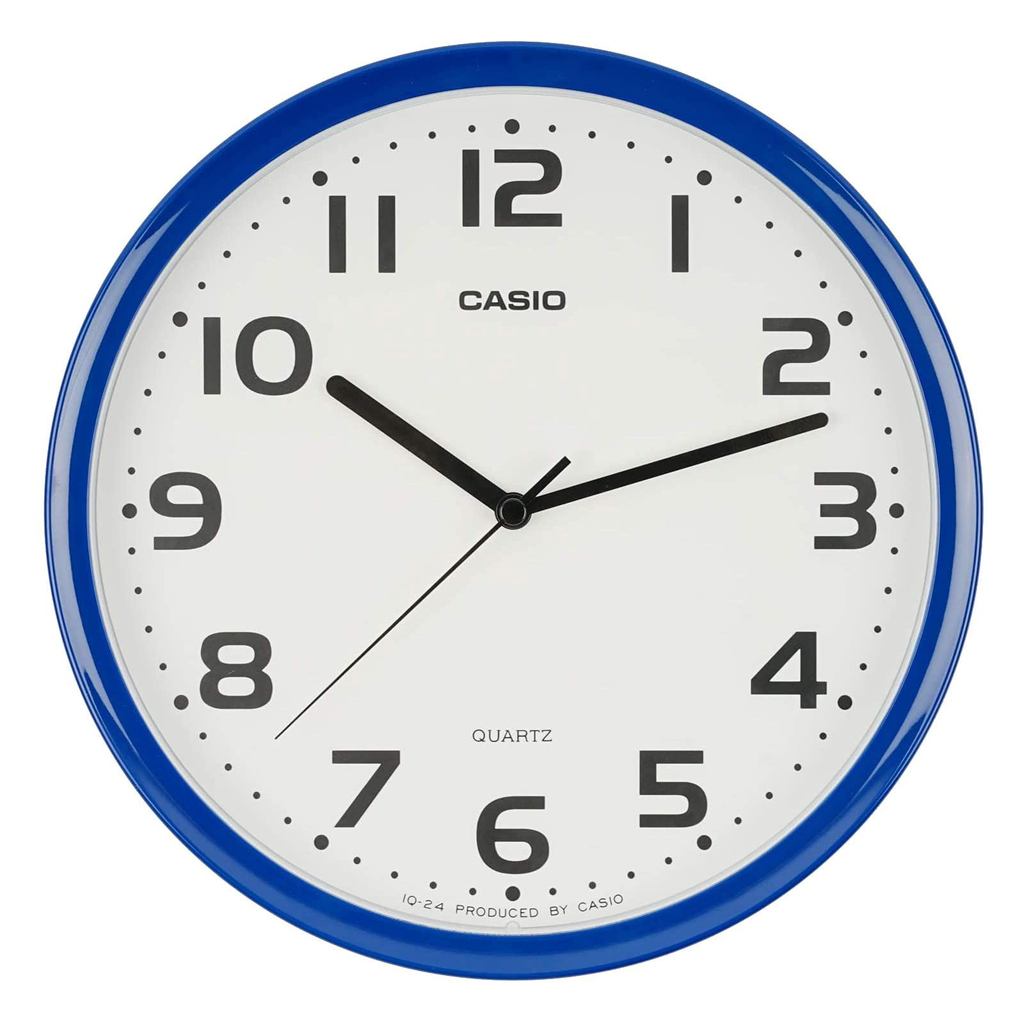 【Direct From JAPAN】CASIO CLOCK นาฬิกาแขวนผนัง Casio ดีไซน์เรียบง่าย สไตล์คลาสสิค สีฟ้าอ่านค่าเวลาได้