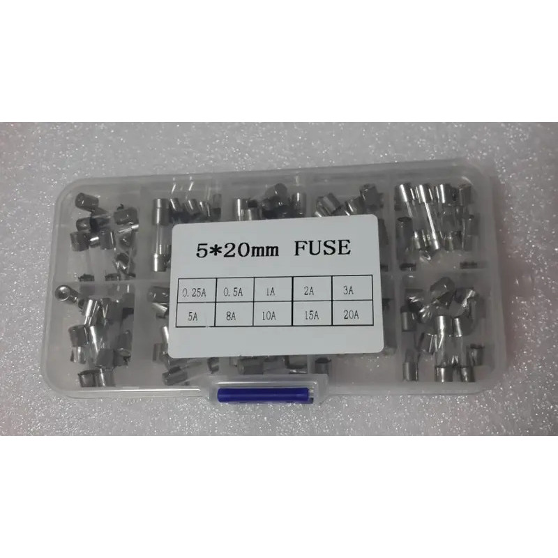 5*20 Fast Quick Blow Glass Tube Assortment Kit, 5x20MM, 0.25A,0.5A 1A 2A 3A 5A 8A 10A 15A 20A/250V +