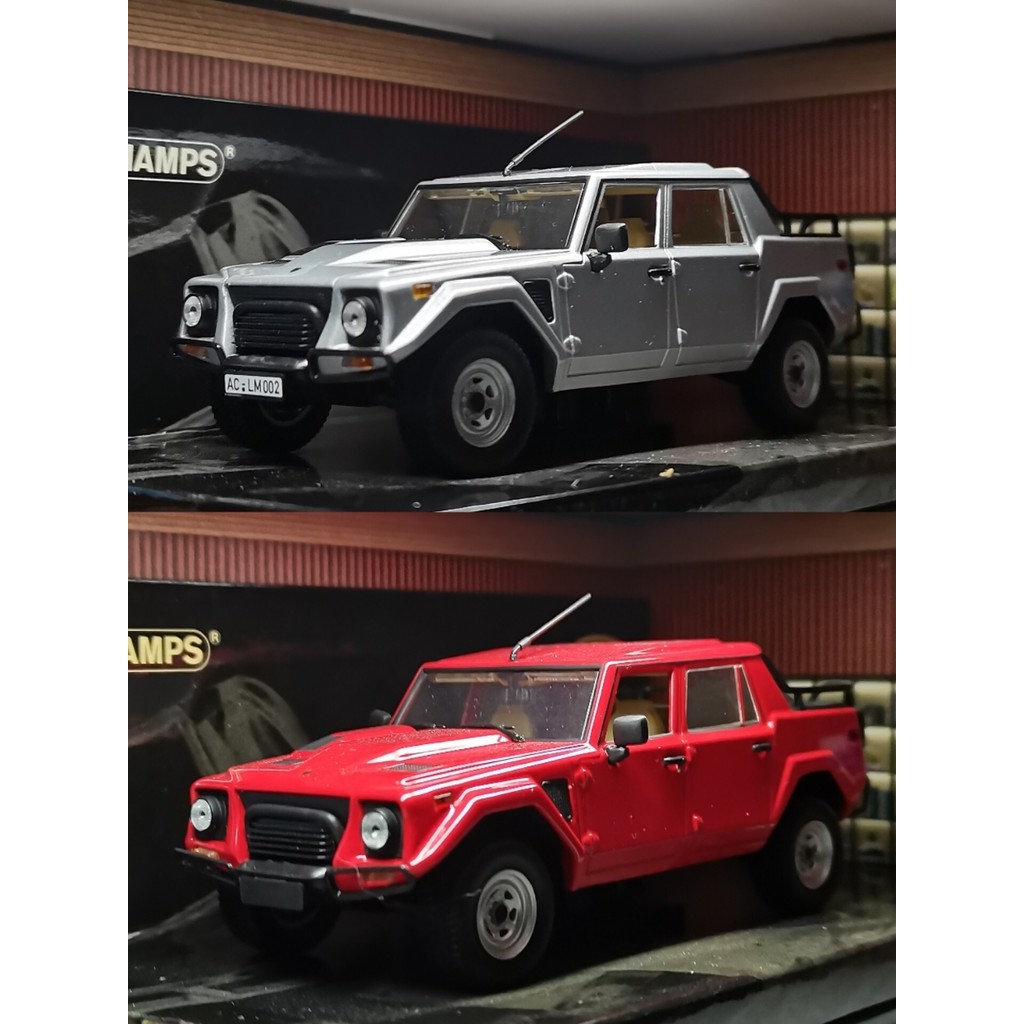 [คลังสินค้าพร้อม] 1/43 Mini Chelan Borghini LM002 รถออฟโรดโมเดลรถโลหะผสมเงินแดงอูรัสบอส Lamborghini 