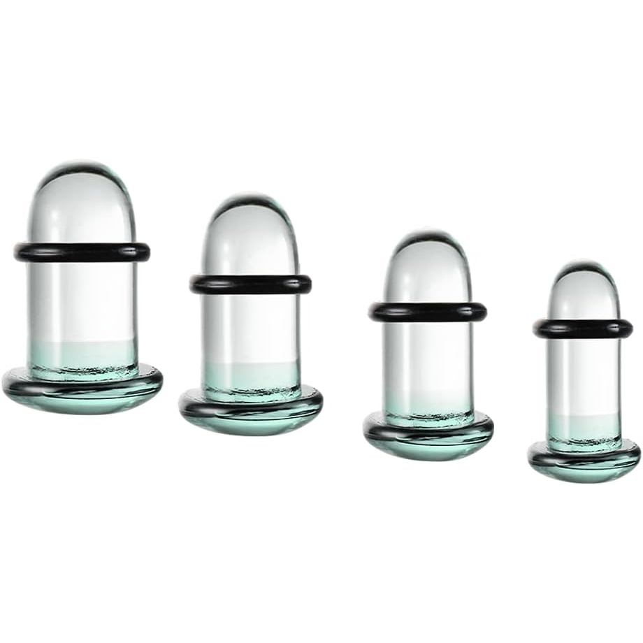 Casvort Unique 0.5mm Increments 14G-00g Comfy Pain-free Single Flare Glass Dead Stretching Plugs, Hy