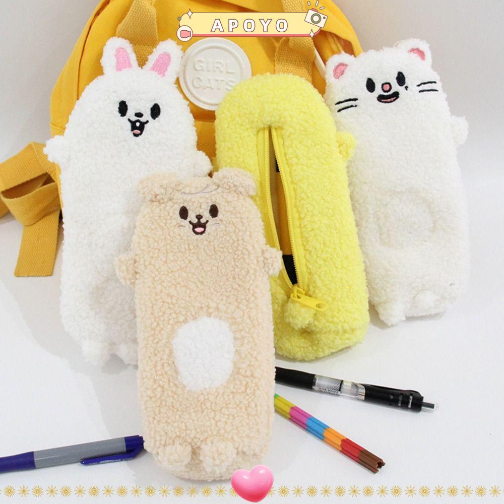 APOYO Skzoo Plush Pencil , Skzoo Plush Material Pen Bag, การออกแบบการ์ตูนคุณภาพสูงความจุขนาดใหญ่กระเ