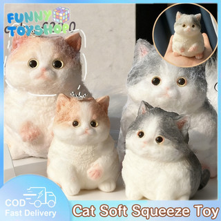 Mini Simulation Cat Soft Squeeze Toy Silicone Pinch Decompression Relieving Child Birthday Gift