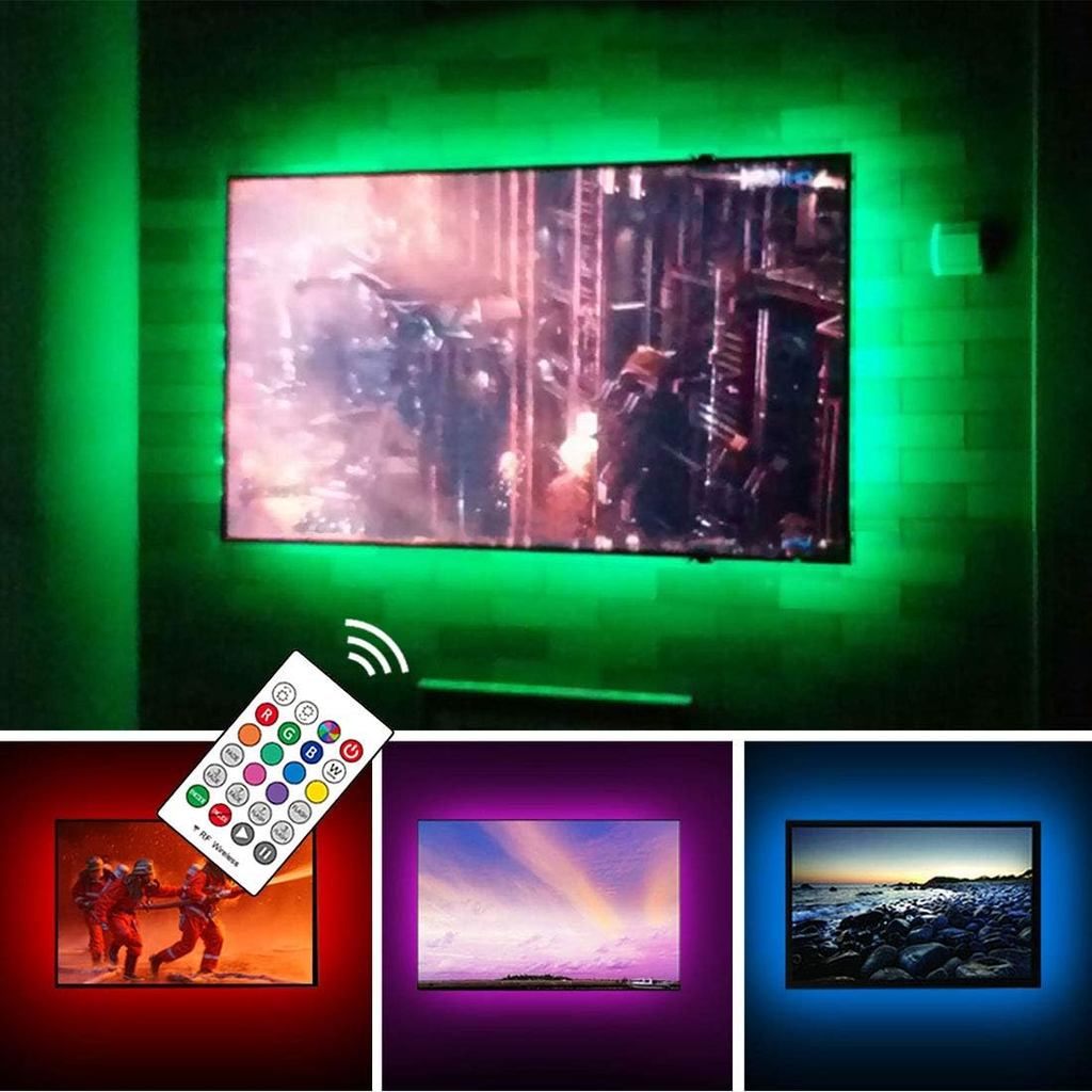 USB TV Backlight Kit for 70 75 80 82 inches Smart TV Monitor HDTV Work Space Decor - Cover 4/4 Sides