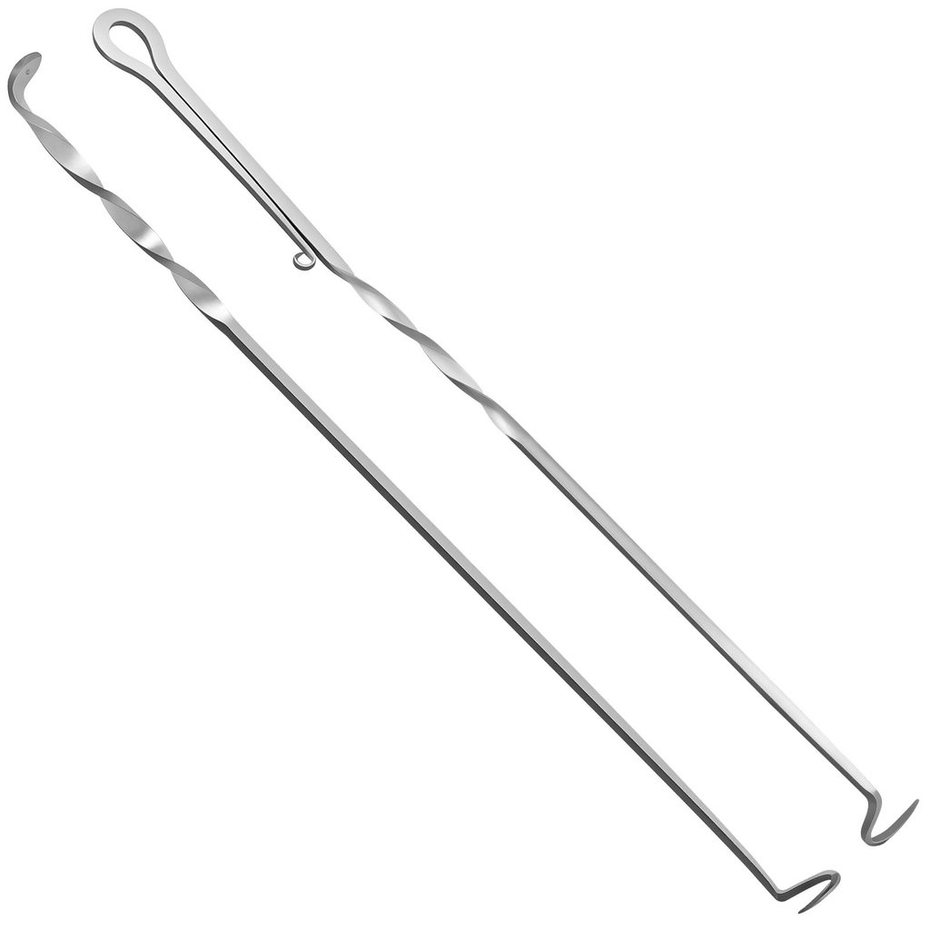 2 ชิ้นเนื้อ Hook Flipper โลหะ BBQ เนื้อ Hook Flipper ทนความร้อนเนื้อ Flipper Hook เนื้อ Turner Hook 