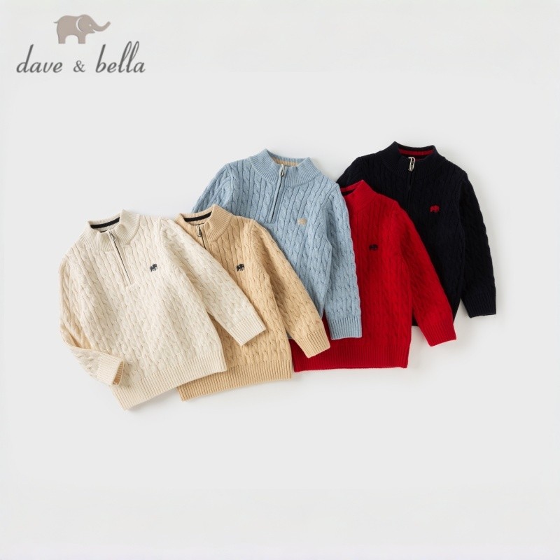 Dave Bella 9M-14Y เสื้อไหมพรม sweater คอเต่า เด็กชาย ผสมแคชเมียร์ เสื้อสเวตเตอร์ กันหนาว DB4253597
