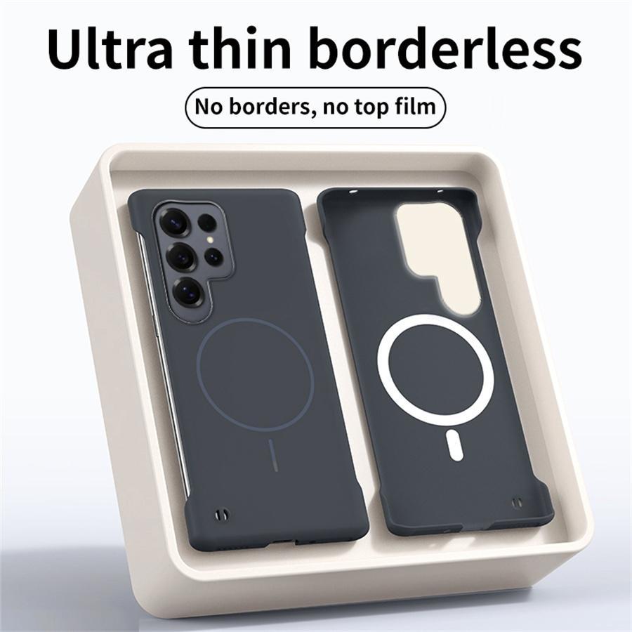 เคสแม่เหล็กไร้กรอบ PC บางเฉียบสําหรับ Samsung S26 S25 S24 S23 S22 Plus Ultra fe Edge การกระจายความร้อนฝาครอบชาร์จไร้สาย