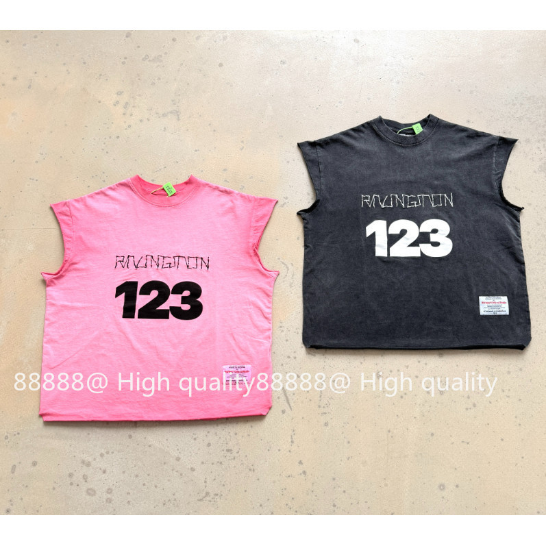 现货 RRR123 x 复古 fd Extreme Sleeve-Cut เสื้อยืดเสื้อยืดแขนสั้น