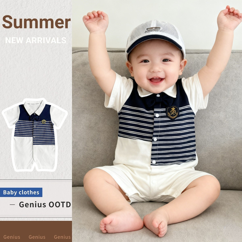 เสื้อโปโลสไตล์วิทยาลัยสำหรับเด็กชาย อายุ 0-24 เดือน ผลิตจากผ้าฝ้ายคุณภาพดี เหมาะสำหรับสวมใส่ในโอกาสต่างๆ