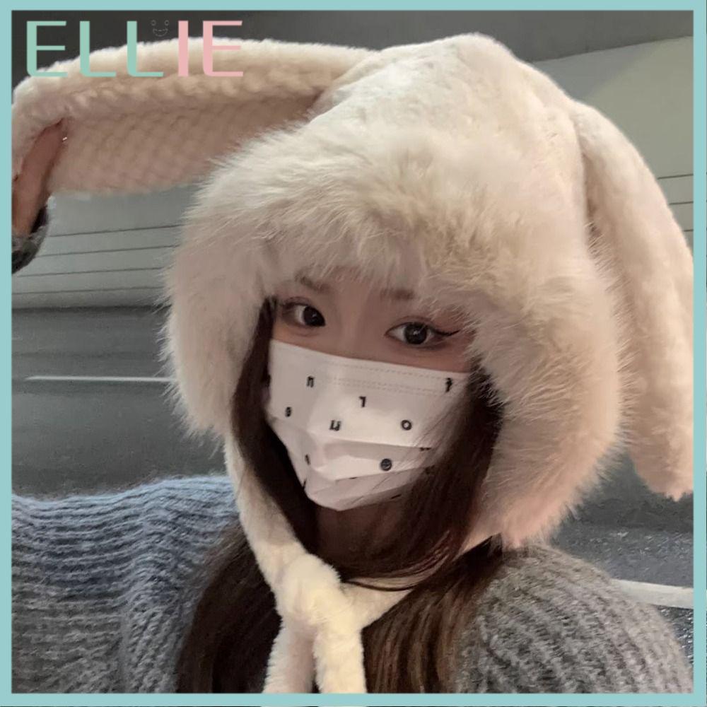 หมวกหูตุ๊กตา แบบหูกระต่ายขนาดใหญ่ สำหรับฤดูหนาว ออกแบบให้นุ่มและอบอุ่น เหมาะสำหรับผู้หญิง