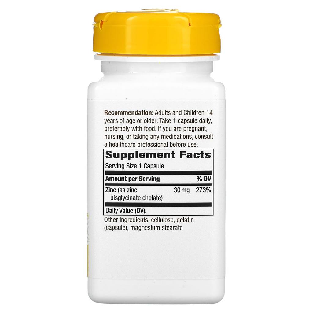 US Shipment Natures Way Zinc Zinc Amino Acid Chelating Agent 30 มก. 100 แคปซูล