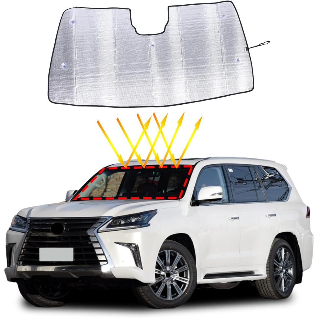 กระจกบังแดดเข้ากันได้กับอุปกรณ์เสริม Lexus LX570 2016-2023, ม่านบังแดดหน้าต่างด้านหน้า Sun Visor Pro