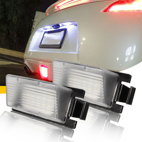 For 2003-2015 Nissan 370Z 350Z G35 G37 Q60 Q40 2x 18-LED License Plate Tag Lights 6000K | 12V | 1-5 