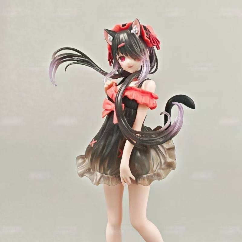 【Ready Stock】 Anime Date A Live Pretty Girl Kurumi Tokisaki Standing Dress Bagged Toy Pajamas Table 