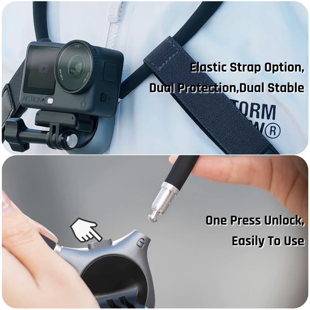 INOVAGEN New Gen Magnetic POV Neck Mount สําหรับ GoPro, DJI, Insta360 & Phone, Anti-Shake & Fill Light Compatible,Elastic Strap, Neck Mount Phone Holder thumbnail 5