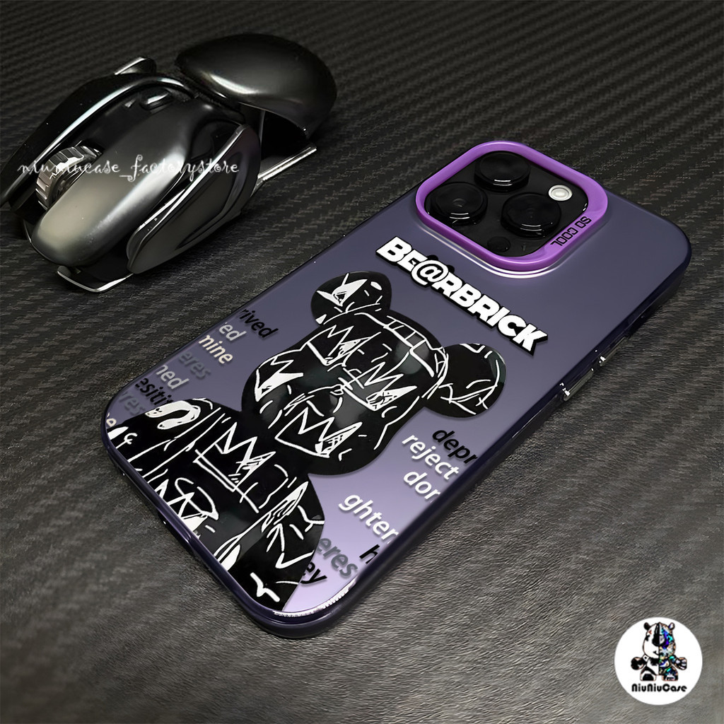 สำหรับ iPhone 17 16 13 12 14 11 15 Pro Max XR X Plus XS  7 8 แบรนด์แฟชั่นหมีรุนแรงรูปแบบกรณีโทรศัพท์กรณียากกันกระแทกและ - รูปที่ 4