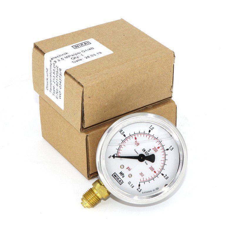 นําเข้าเยอรมนีสแตนเลสสูญญากาศ WIKA เครื่องวัดความดัน WIKA EN837-1 เส้นผ่านศูนย์กลางเครื่องวัดทนแรงกร