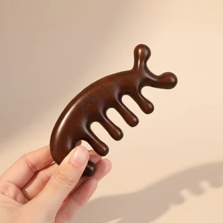 KVY Wooden Scalp Massage Comb #Dolphin Shaped เควีวาย หวีไม้นวดศีรษะ ทรงปลาโลมา.