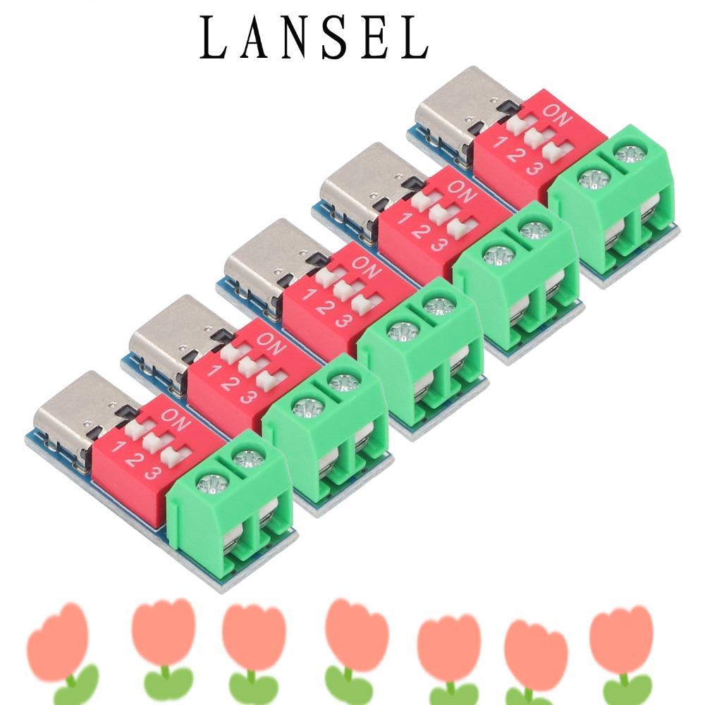 LANSEL1 5PCS PD/QC Decoy Board, 5V/9V/12V/15V/20V ความเร็วสูง USB-C PD Trigger Board,แรงดันไฟฟ้า Con