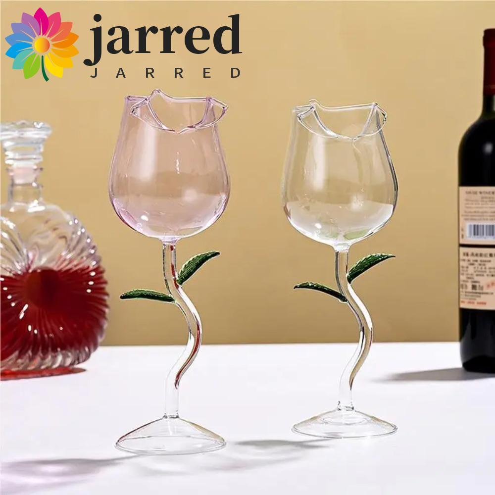 JARRED Rose Wine Goblet, ขอบถ้วยม้วน 150/280ml Rose Wine Glassware แก้วแก้วใสค็อกเทลถ้วยแก้วบาร์