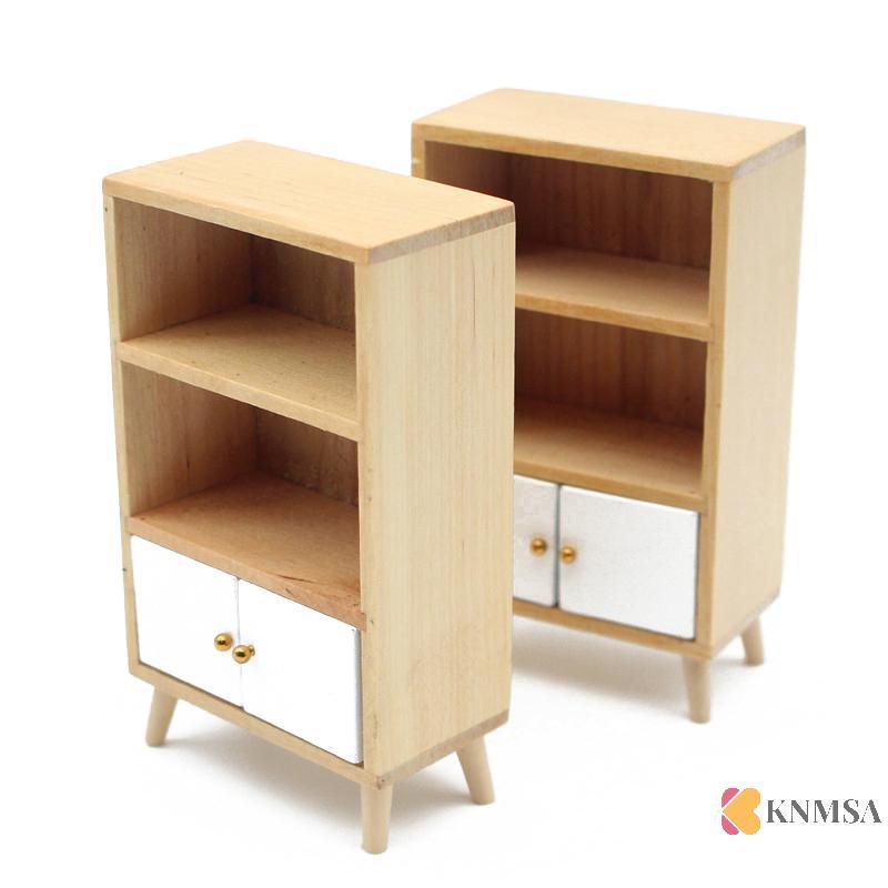 KNMSA] 1:12 Dollhouse Miniature ตู้โชว์ร้านอาหารชั้นวางหนังสือเฟอร์นิเจอร์อุปกรณ์ตกแต่ง ns เดิมnnnคอ