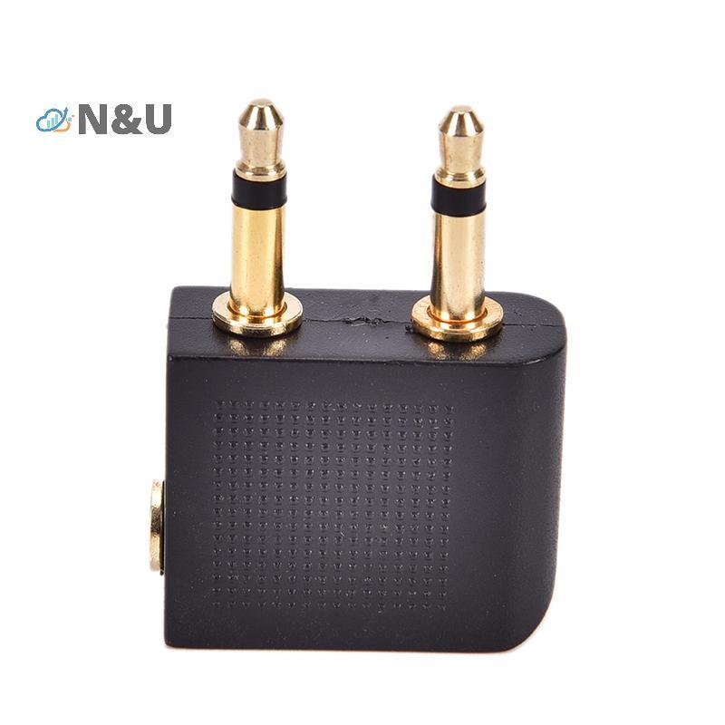 N&U Airplane Airline Travel Headphones Jack Audio ตัวแปลงอะแดปเตอร์ 3.5 มม