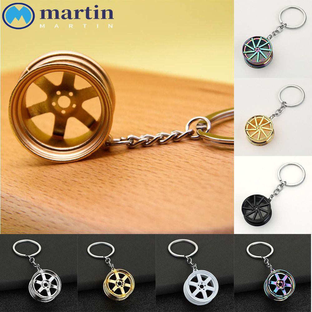 MARTIN พวงกุญแจรถล้อ,โลหะผสม INS ขอบยาง Key Holder, Creative Keyring Mini Wheel Hub Bag Charms