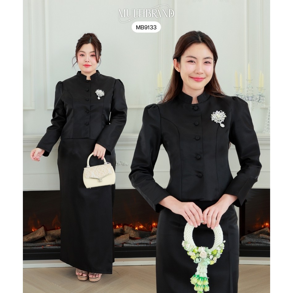 Fairyangelstore - Set ไทยจิตรลดาเสื้อแขนยาวคอจีน (MB9133)