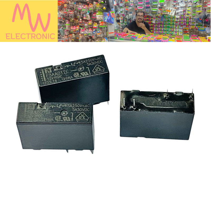 Relay F3AA012E(ราคาต่อ 1ชิ้น)รีเลย์ DC12V-5A-4ขา ขนาด 7x20x14mm มีสินค้าพร้อมส่งในไทย