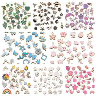 St.kunkka จี้โลหะผสม น่ารัก คละลาย สำหรับทำสร้อยข้อมือและ DIY อุปกรณ์ทำเครื่องประดับ10ชิ้น