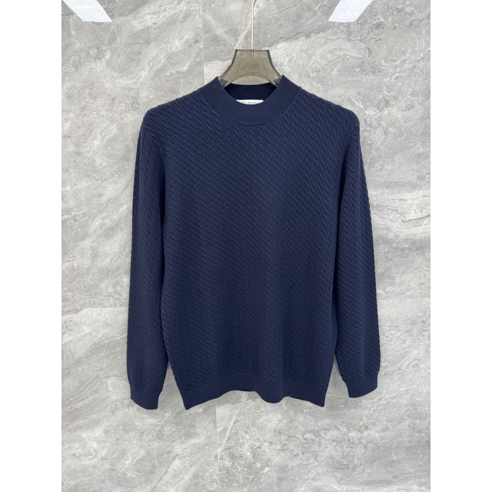 BGOK Brunello BC Men's Fashion Casual Round Neck Solid Color Sweater25New Simple Versatile Pullover 