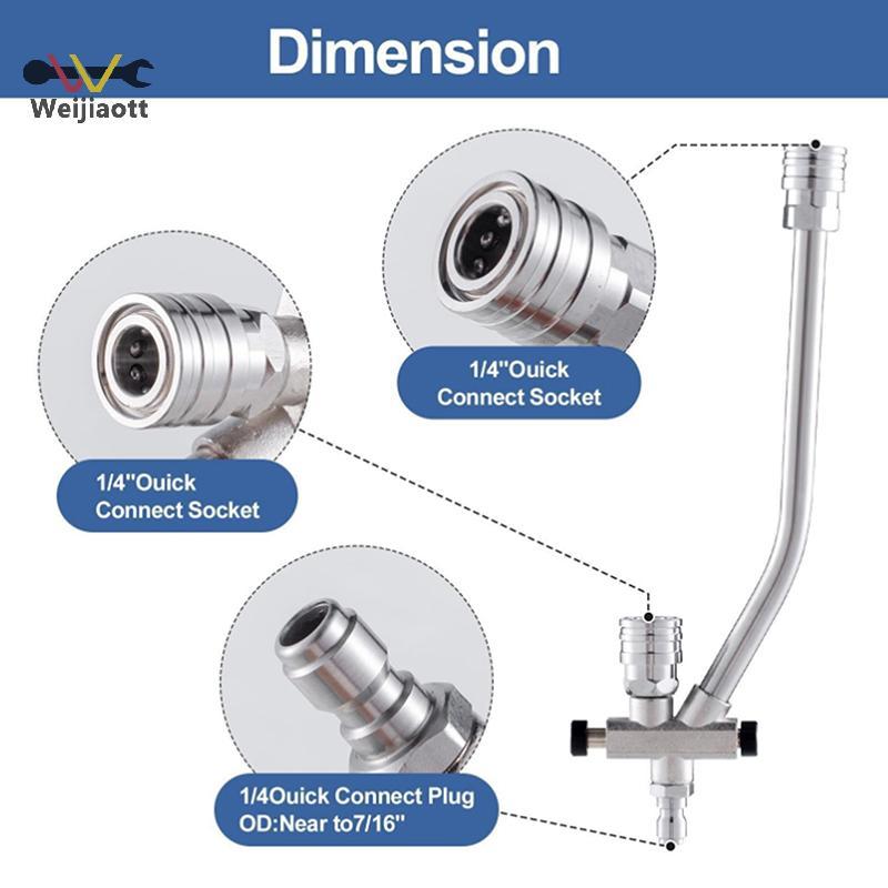 [Wjt] เครื่องซักผ้าความดัน Dual-Connector Wand เครื่องมือ 1/4 "Quick Connect Double Tip สิ่งที่แนบมาสําหรับโฟมปืนใหญ่และหัวฉีด [ขายร้อน]