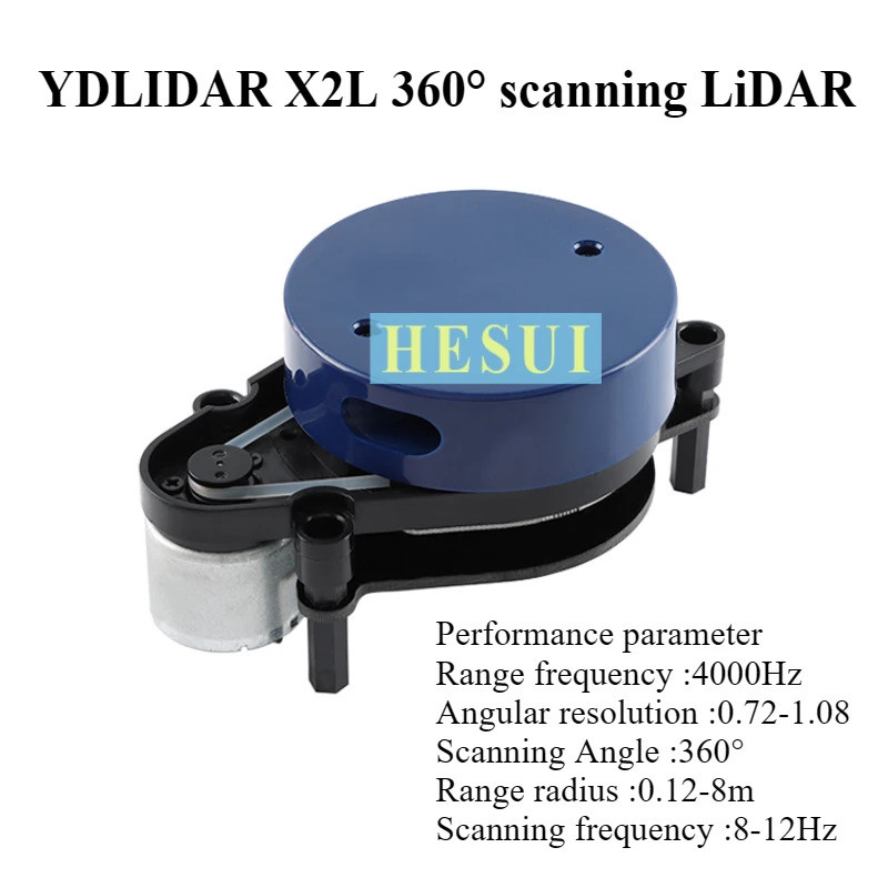 YDLIDAR X2L เลเซอร์เรดาร์ 360 องศาตั้งแต่โมดูลเซ็นเซอร์รถหลีกเลี่ยงอุปสรรคหุ่นยนต์กวาด