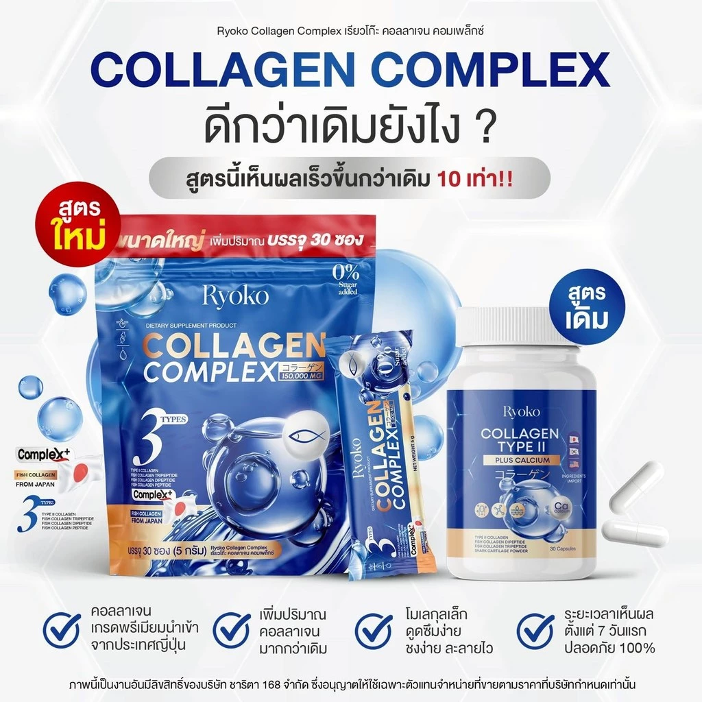Ryoko Collagen Complex เรียวโกะ คอลลาเจน 30 ซอง thumbnail 7