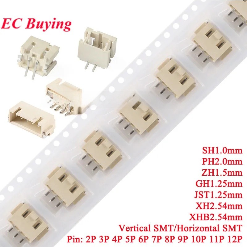 20 ชิ้น SH1.0 JST1.25 ZH1.5 PH2.0 XH2.54 XHB2.54 2.54 มิลลิเมตรชายซ็อกเก็ต DIP มุมขวาแนวตั้ง SMT แนวนอน RA SMD PCB Connector