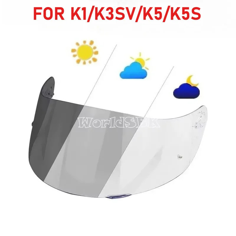 ReadyStockPhotochromic VisorสําหรับAGV K5 K5S K5-S K3SV K3-SV K1 หมวกกันน็อคแว่นตาหน้าจอโล่อุปกรณ์เส