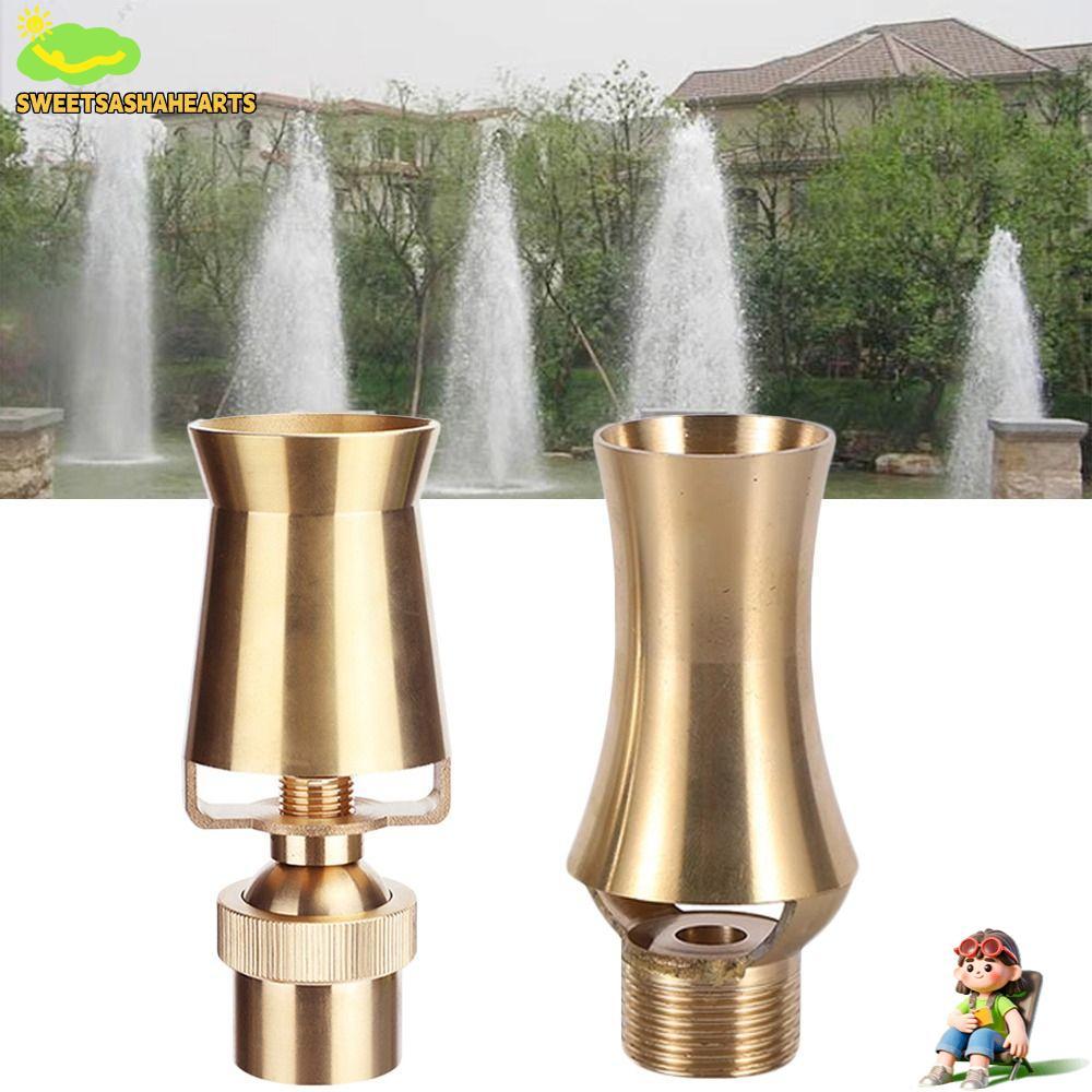 SWEETSASHA หัวฉีดน้ําพุสระว่ายน้ํา, Universal 1/2 "หญิง 3/4" ชายเกลียว Ice Tower Cedar Fountain หัวฉีด, ทนทานทองเหลือง Bubbler Jet Fountain