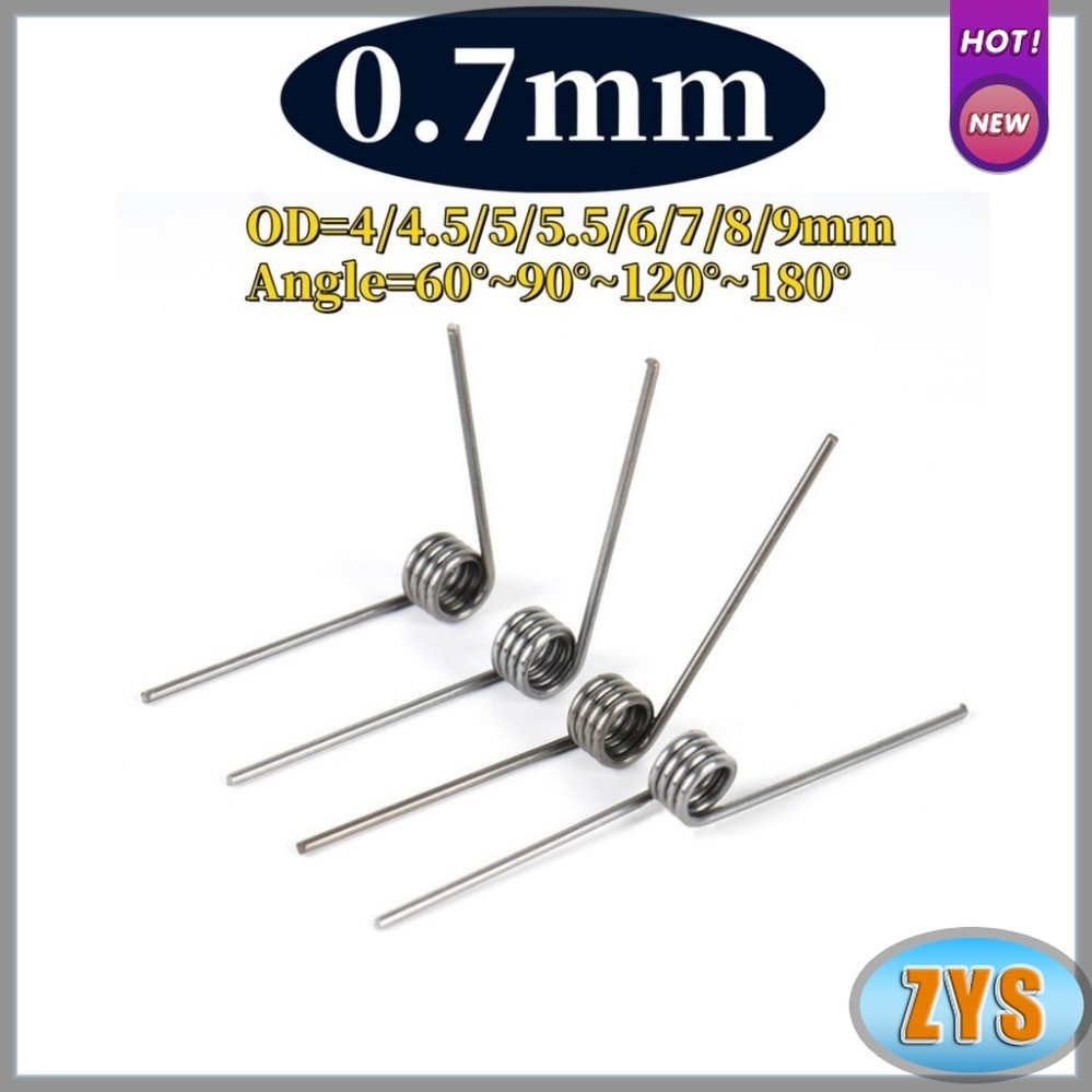 Sus304 d0.7mm OD4/4.5/5/5.5/6/7/8/9mm V-shaped spiral torsion spring angle 60/90/120/180 องศา[ZYS-FC