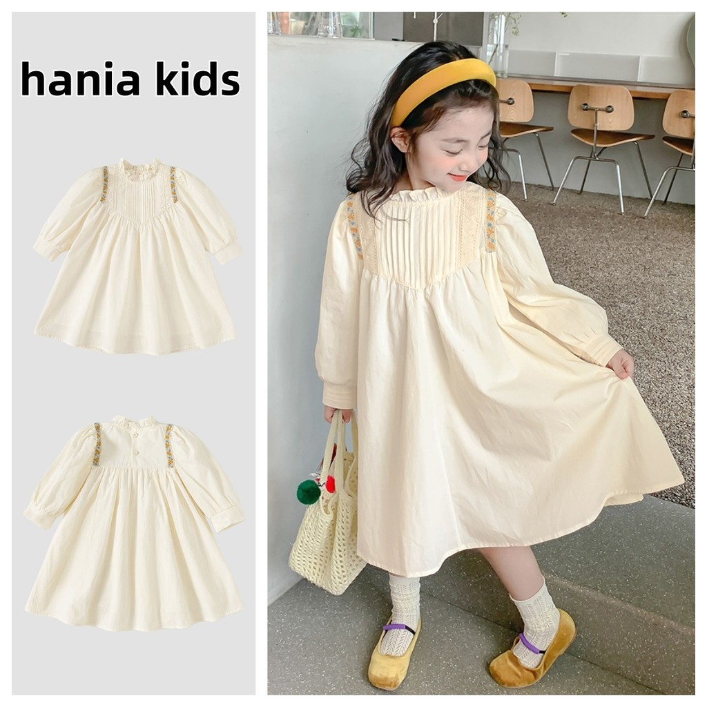 🌸พร้อมส่ง🌸 เดรสกระโปรงแขนยาว ชุดเดรสเจ้าหญิงลูกไม้สไตล์ฝรั่งเศส