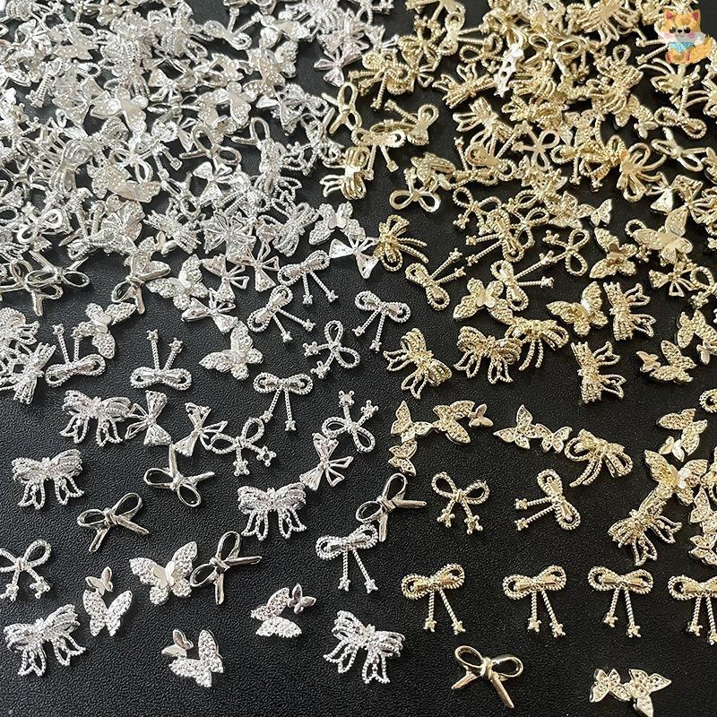 [VI] ดอกไม้เงินทองอุปกรณ์แต่งเล็บ Rhinestones เล็บเครื่องประดับโบว์ตกแต่งเล็บ 3D เล็บเจาะ TH - รูปที่ 5