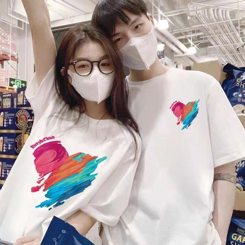 【My-T】💗 เสื้อยืดคู่ 520ของขวัญวันวาเลนไทน์"LOVE" พิมพ์ลาย ผ้าCOTTON โคตรนุ่ม OVERSIZE เสื้อคอกลมunisex