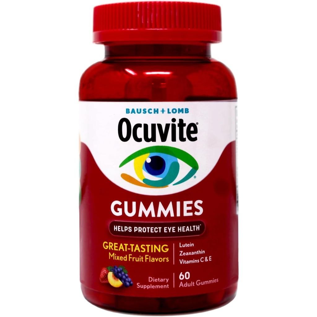 Ocuvite Eye วิตามินและแร่ธาตุ, วิตามินกัมมี่สําหรับดวงตา, สังกะสี, วิตามินซี & E, Lutein & Zeaxanthi