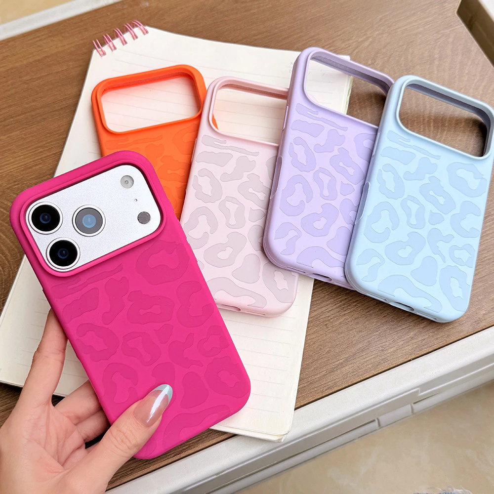 เสือดาวพิมพ์ซิลิโคนเหลวเคสโทรศัพท์สําหรับ ไอโฟน 17 มือโปร สูงสุด 17 อากาศ 16 บวก 15 14 13 12 11 กันกระแทกป้องกันปลอก