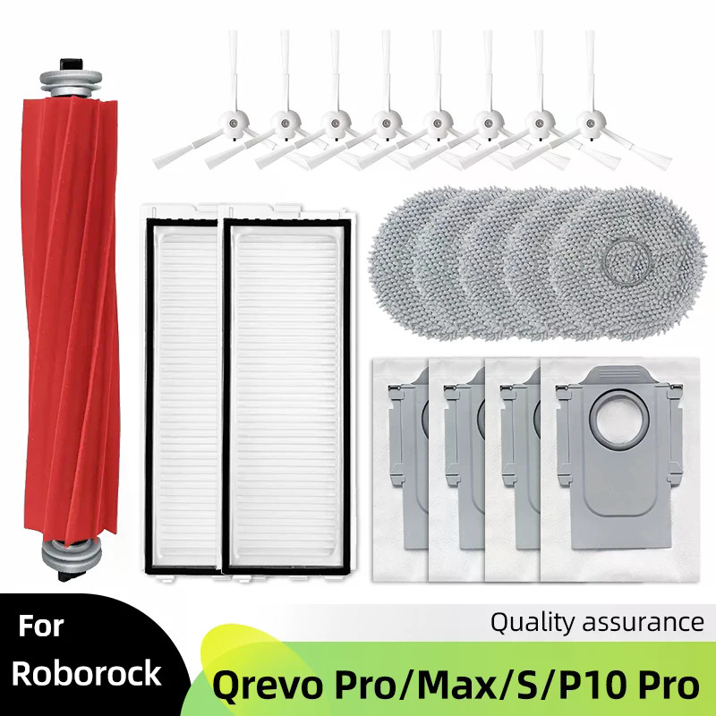 Roborock Qrevo Pro / Qrevo MaxV / Qrevo S / P10 Pro เครื่องดูดฝุ่นหุ่นยนต์เปลี่ยนลูกกลิ้งถุงเก็บฝุ่นอุปกรณ์เสริม