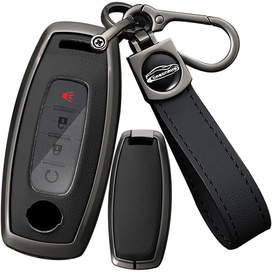 SANRILY Keyless โลหะ 2/3/4/5 ปุ่มสมาร์ท Key Fob ฝาครอบใช้งานร่วมกับ Nissan Rouge 2024 2023 X-trail A