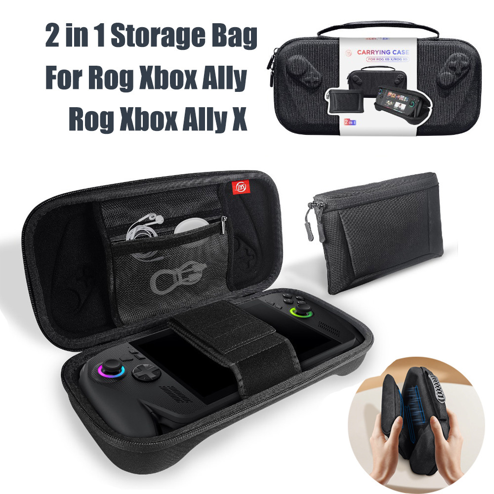 กระเป๋าถือพร้อมกระเป๋าเดินทางสําหรับ Rog Xbox Ally / X เกมคอนโซลมือถือฝาครอบป้องกันขาตั้ง Hard Shell EVA กระเป๋าเก็บ