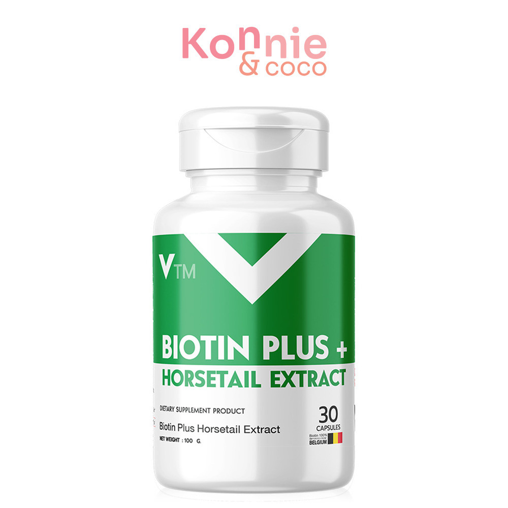 VTM Biotin Plus Horsetail Extract 30 Capsules วีทีเอ็ม ผลิตภัณฑ์เสริมอาหาร.